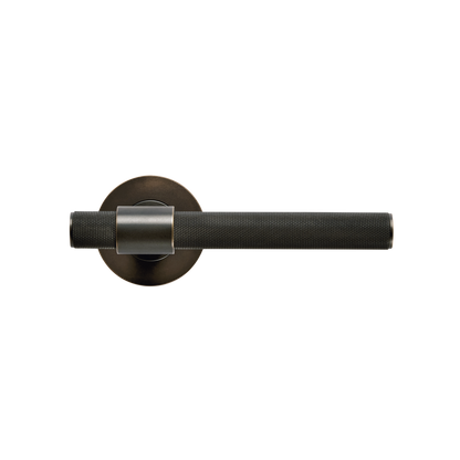 Momo Belgravia Solid Brass Knurled Mortice Lock Passage Lever Set In Dark Bronze (1)