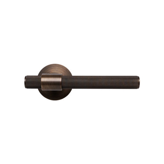 Momo Belgravia Solid Brass Knurled Lever Handle Set Bronze