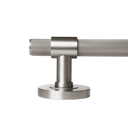 Momo Belgravia Solid Brass Knurled Tubular Latch Privacy Lever Set In Dull Brushed Nickel (3)
