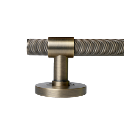 Momo Belgravia Solid Brass Knurled Lever Entrance Set In Dark Brushed Brass (3)