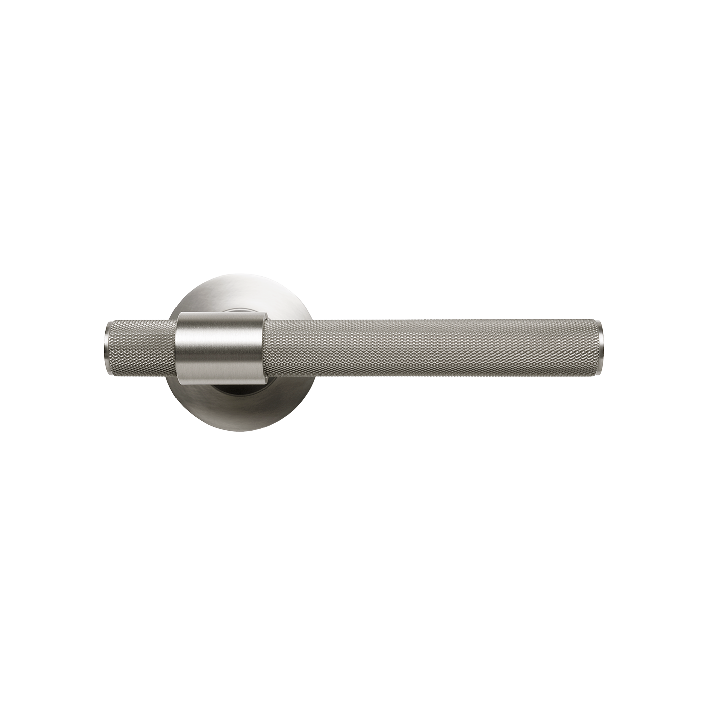 Momo Belgravia Solid Brass Knurled Lever Entrance Set In Dull Brushed Nickel (1)