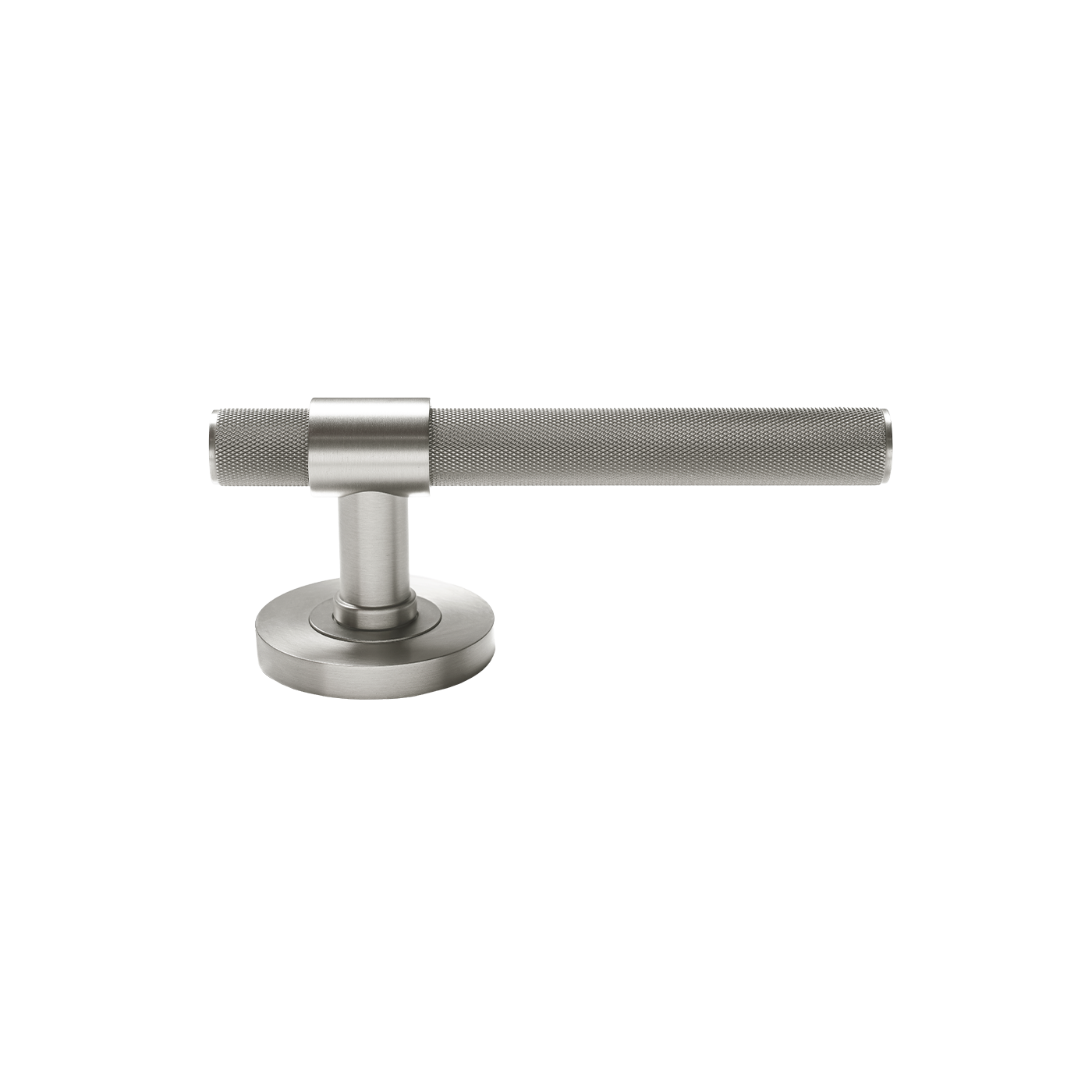 Momo Belgravia Solid Brass Knurled Lever Entrance Set In Dull Brushed Nickel (2)