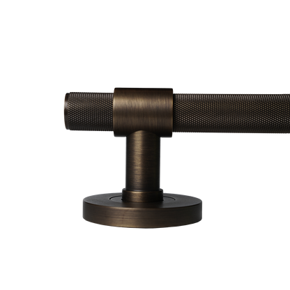 Momo Belgravia Solid Brass Knurled Tubular Latch Privacy Lever Set In Bronze (3)
