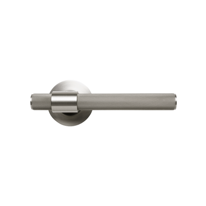 Momo Belgravia Solid Brass Knurled Mortice Lock Passage Lever Set In Dull Brushed Nickel (1)