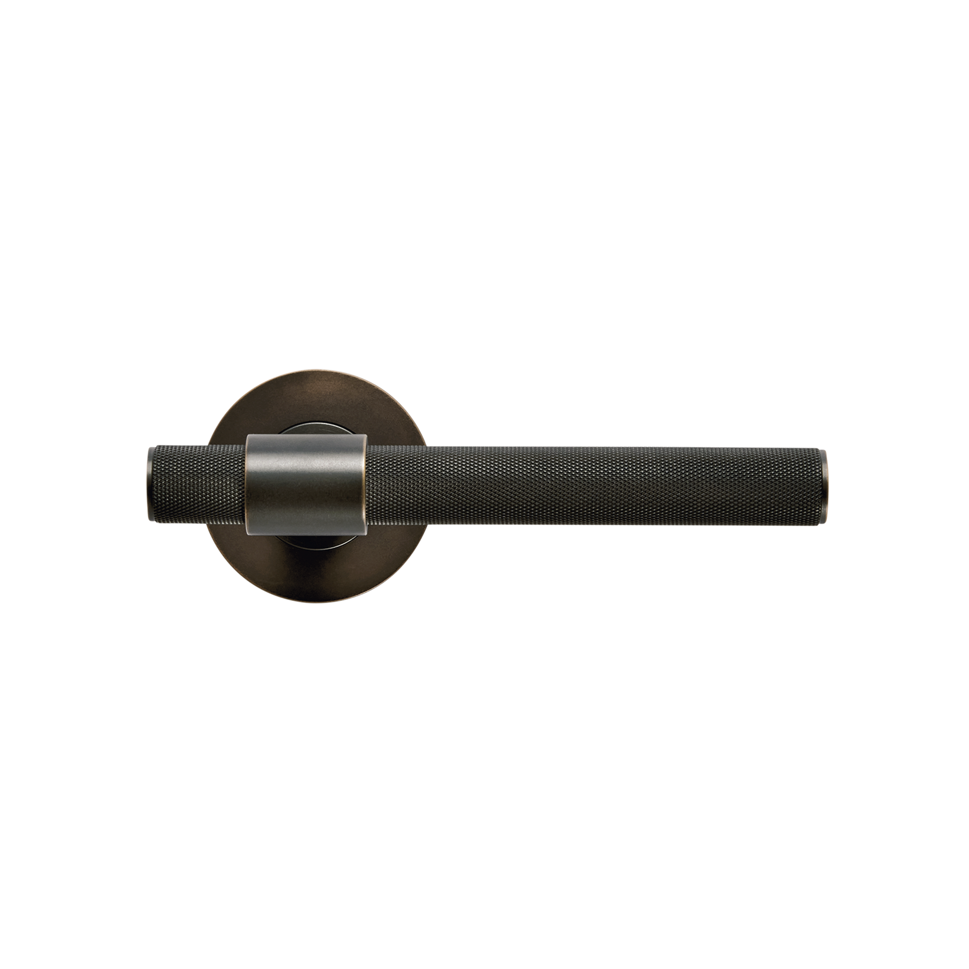 Momo Belgravia Solid Brass Knurled Tubular Latch Privacy Lever Set in Dark Bronze (1)
