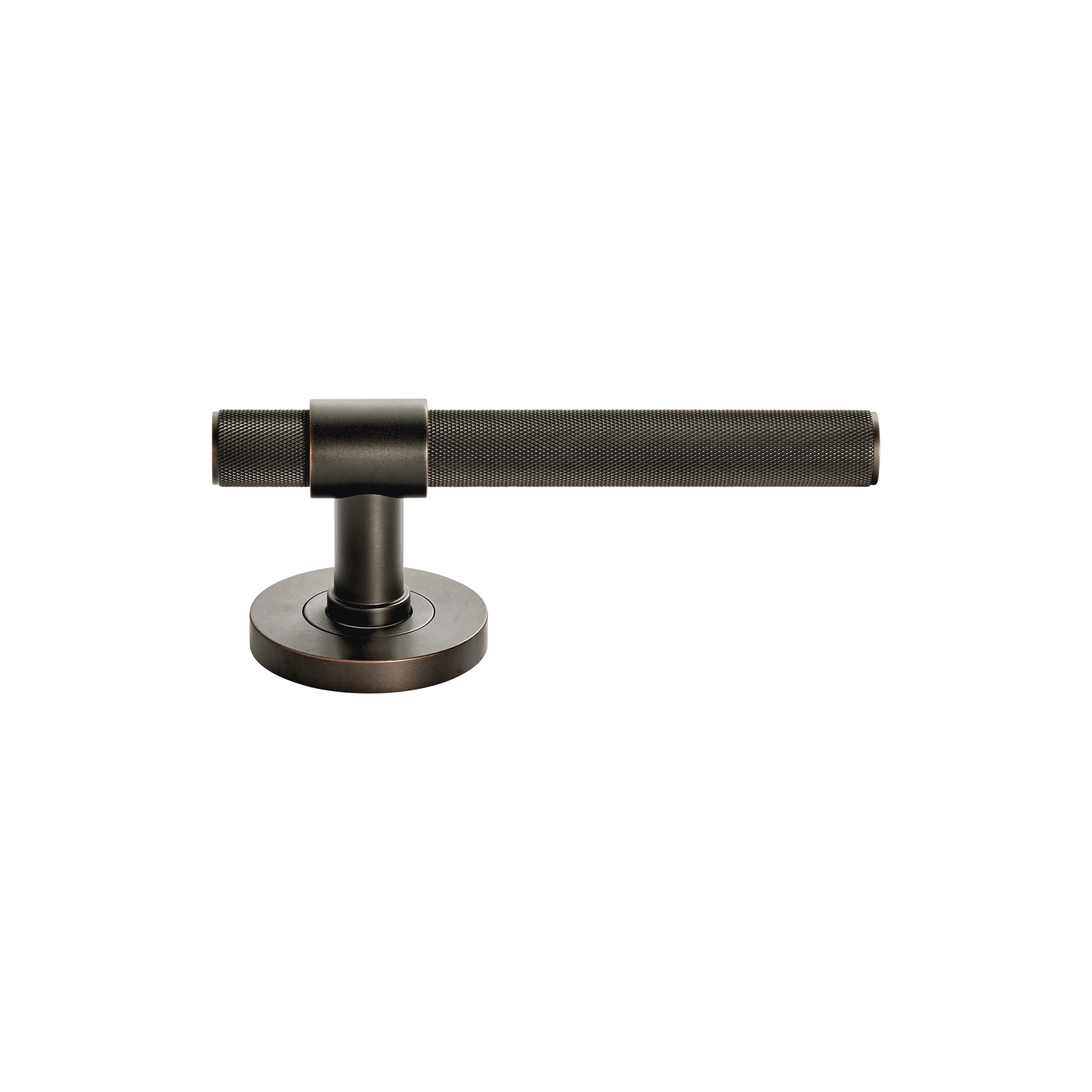 Momo Belgravia Solid Brass Knurled Tubular Latch Privacy Lever Set in Dark Bronze (2)