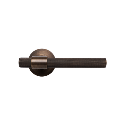 Momo Belgravia Solid Brass Knurled Tubular Latch Privacy Lever Set In Bronze (1)