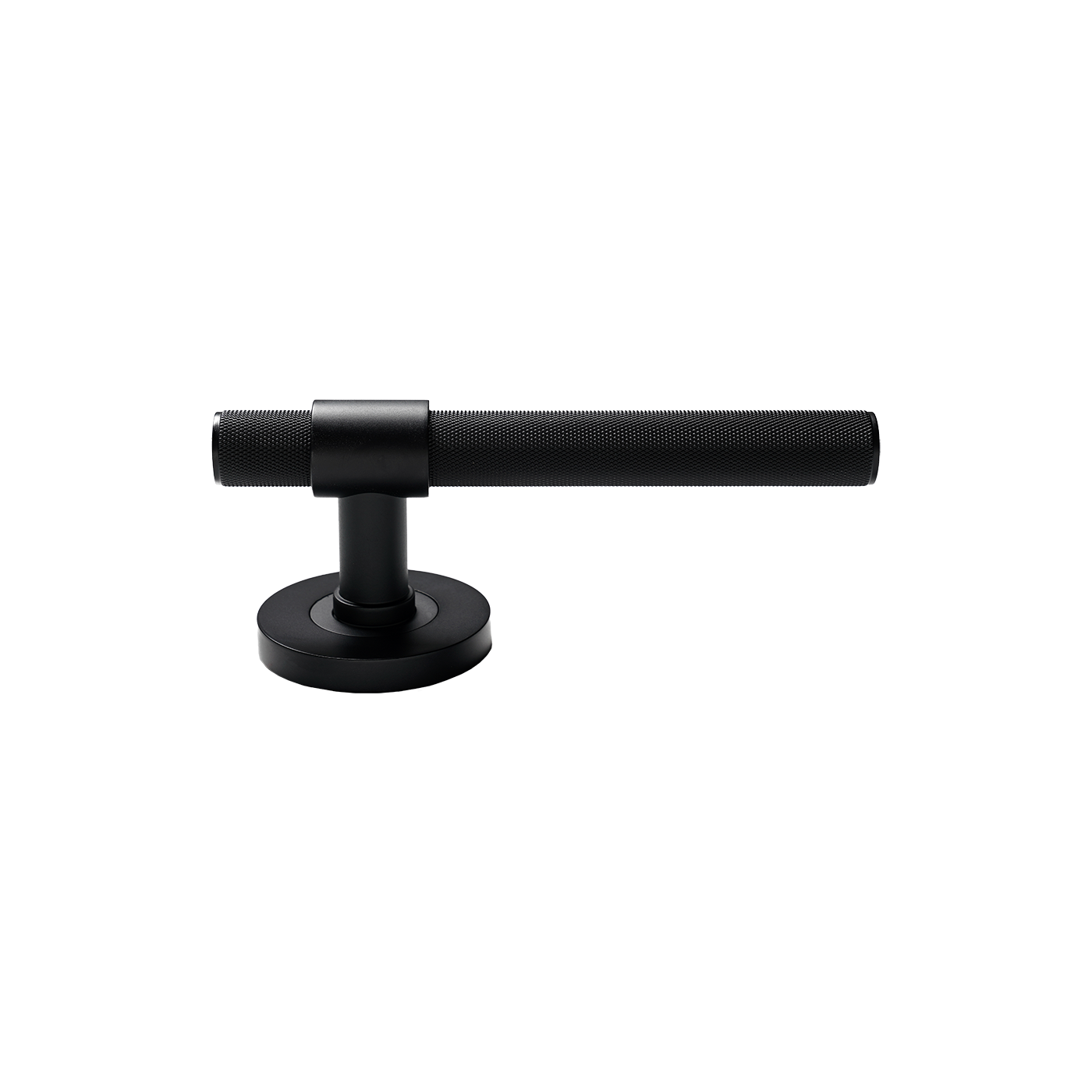 Momo Belgravia Solid Brass Knurled Mortice Lock Privacy Lever Set In Matt Black (2)