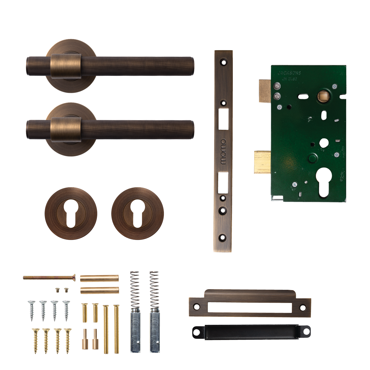 Momo Belgravia Solid Brass Lined Lever Entrance Set In Bronze