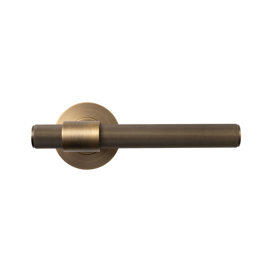 Momo Belgravia Solid Brass Lined Lever Handle Set In Dark Brushed Brass