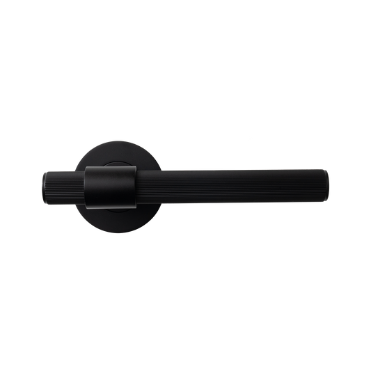 Momo Belgravia Solid Brass Lined Lever Handle Set In Matt Black