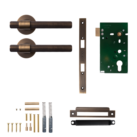 Momo Belgravia Solid Brass Lined Mortice Lock Passage Lever Set In Bronze