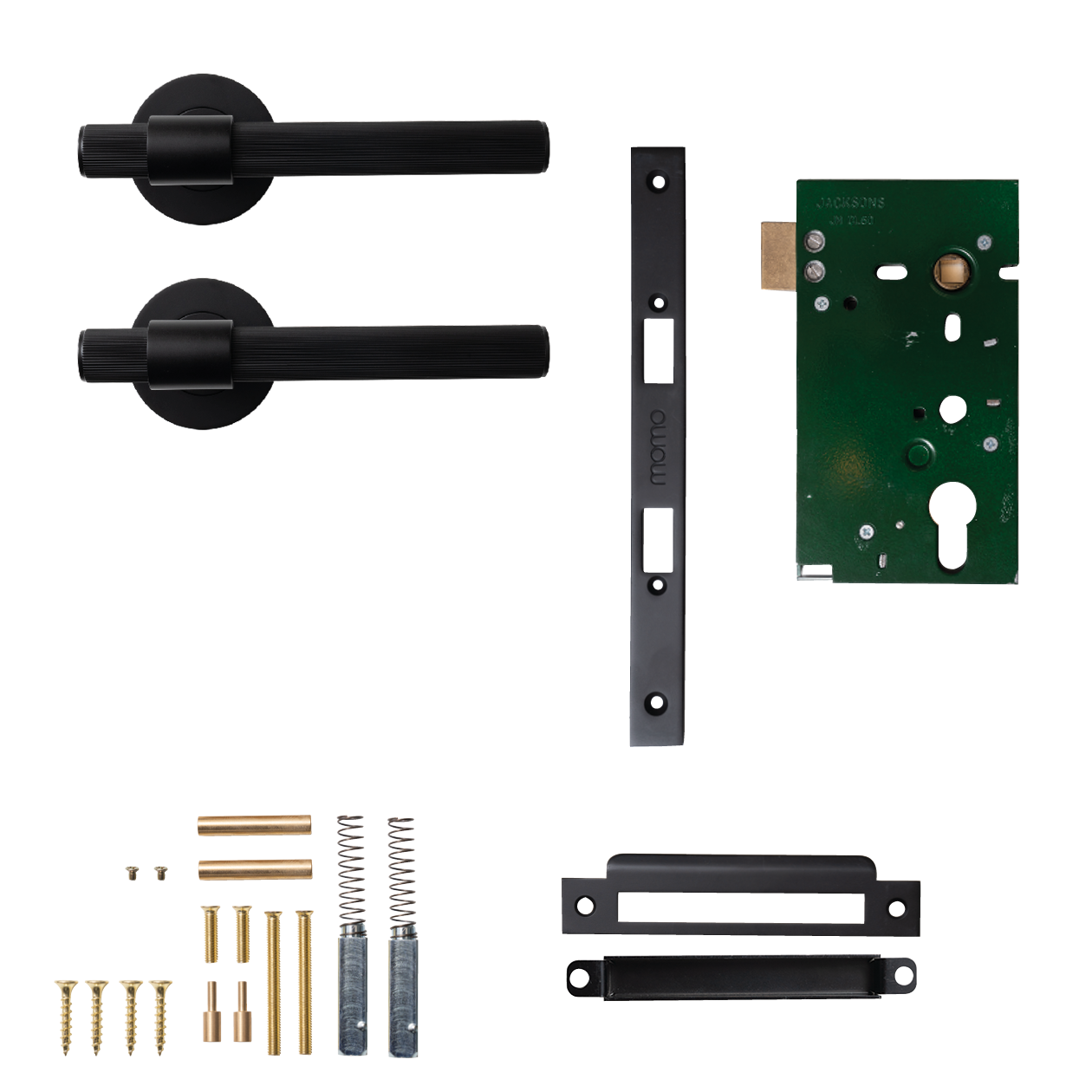 Momo Belgravia Solid Brass Lined Mortice Lock Passage Lever Set In Matt Black