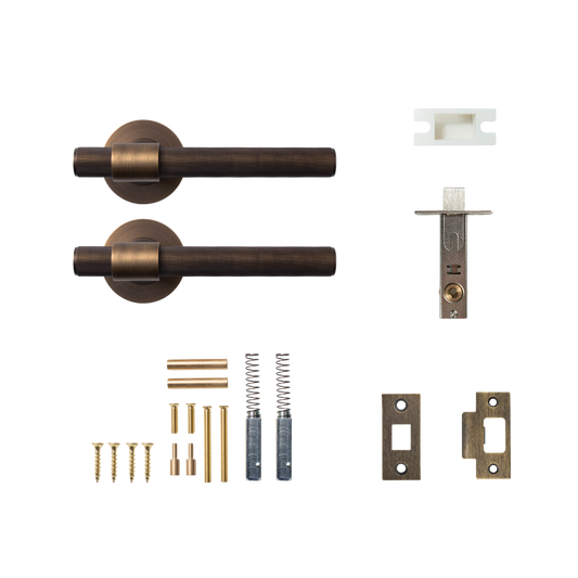 Momo Belgravia Solid Brass Lined Tubular Latch Passage Lever Set In Bronze
