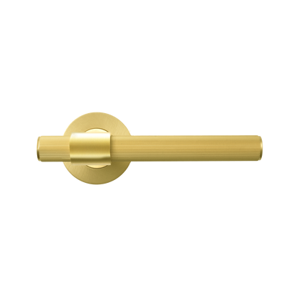 Momo Belgravia Solid Brass Lined Lever Handle Set In Brushed Satin Brass