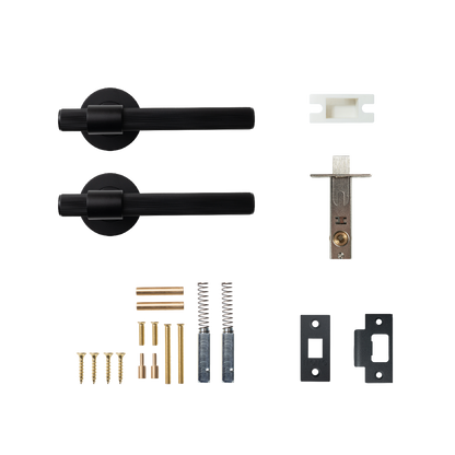 Momo Belgravia Solid Brass Lined Tubular Latch Passage Lever Set In Matt Black