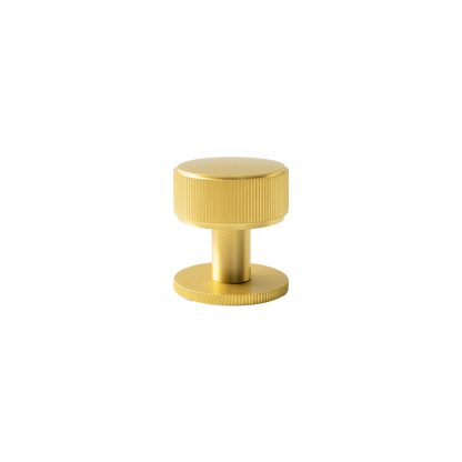 Momo Belgravia Lined Round Knob Solid Brass 35mm in Brushed Satin Brass