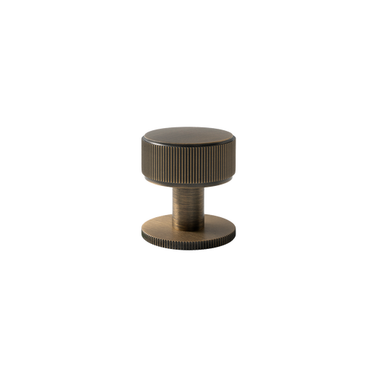 Momo Belgravia Lined Round Knob Solid Brass 35mm in Dark Brushed Brass