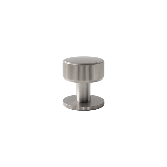 Momo Belgravia Lined Round Knob Solid Brass 35mm in Dull Brushed Nickel