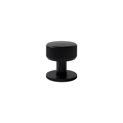 Momo Belgravia Lined Round Knob Solid Brass 35mm in Matt Black