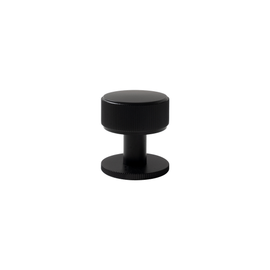 Momo Belgravia Lined Round Knob Solid Brass 35mm in Matt Black
