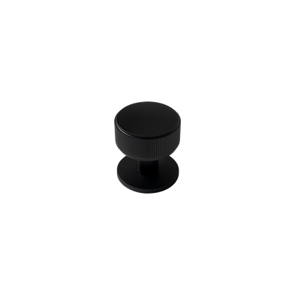 Momo Belgravia Lined Round Knob Solid Brass 35mm in Matt Black (1)