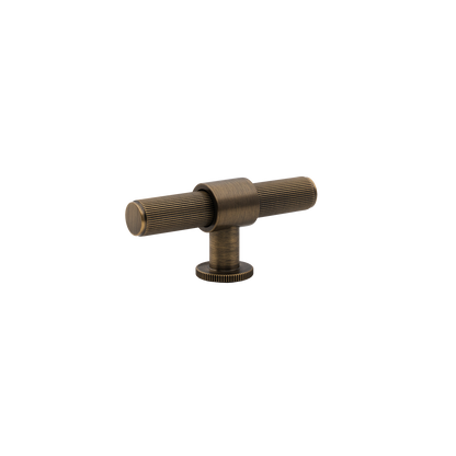 Momo Belgravia Lined T Knob Solid Brass 82mm in Dark Brushed Brass