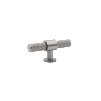 Momo Belgravia Lined T Knob Solid Brass 82mm in Dull Brushed Nickel