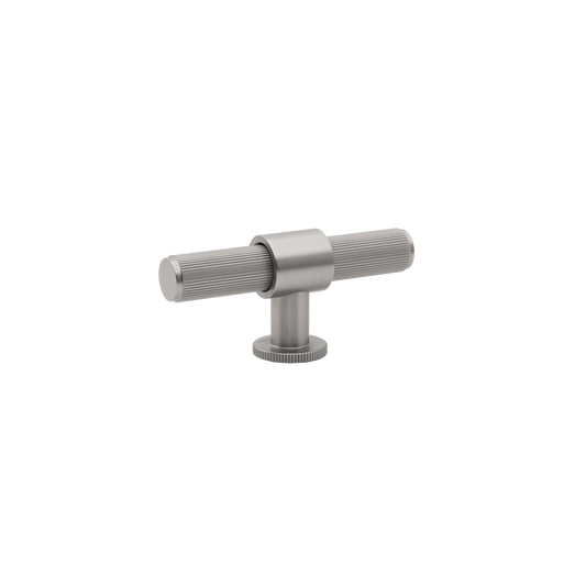 Momo Belgravia Lined T Knob Solid Brass 82mm in Dull Brushed Nickel