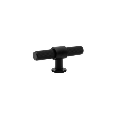 Momo Belgravia Lined T Knob Solid Brass 82mm in Matt Black