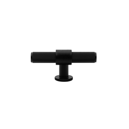Momo Belgravia Lined T Knob Solid Brass 82mm in Matt Black (1)