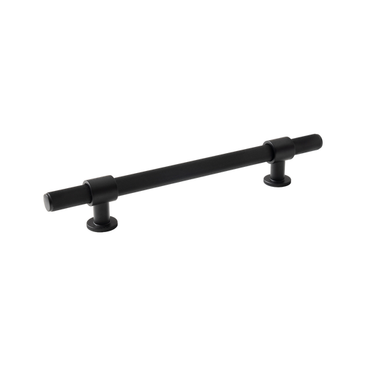 Momo Belgravia Lined Bar Pull Solid Brass 160mm in Matt Black