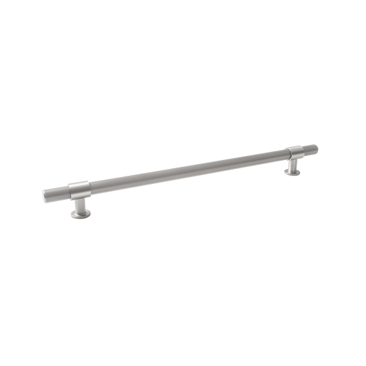 Momo Belgravia Lined Solid Brass Entrance Pull Handle In Dull Brushed Nickel