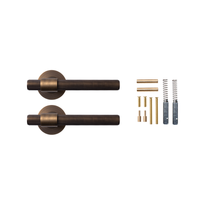 Momo Belgravia Solid Brass Lined Lever Handle Set In Bronze (2)