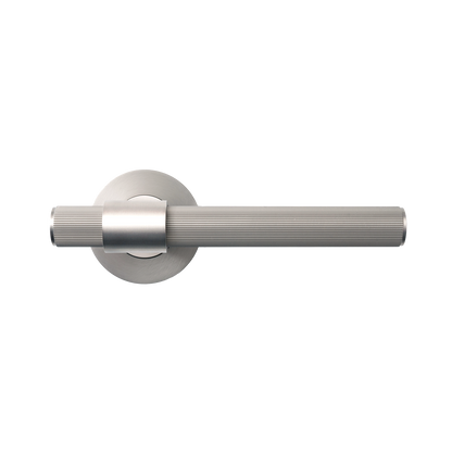Momo Belgravia Solid Brass Lined Lever Handle Set In Dull Brushed Nickel