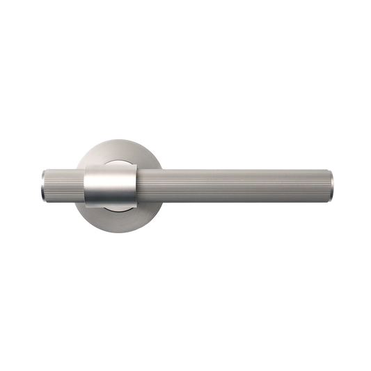 Momo Belgravia Solid Brass Lined Lever Handle Set In Dull Brushed Nickel