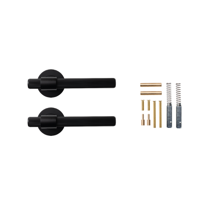 Momo Belgravia Solid Brass Lined Lever Handle Set In Matt Black (2)
