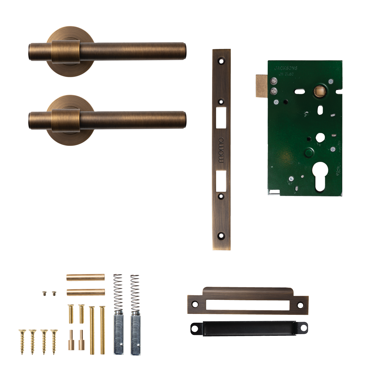 Momo Belgravia Plain Solid Brass Mortice Lock Passage Lever Set In Bronze