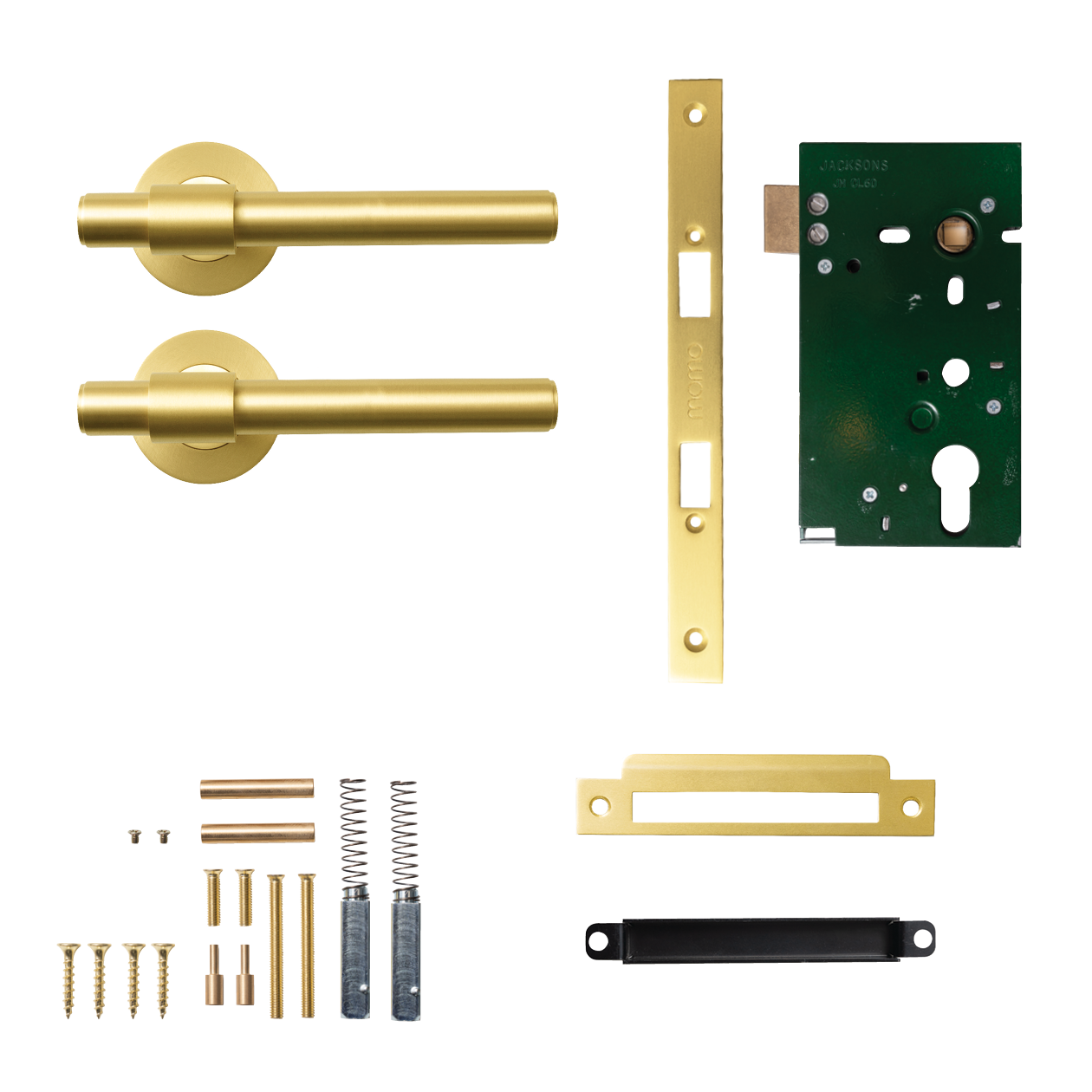 Momo Belgravia Plain Solid Brass Mortice Lock Passage Lever Set In Brushed Satin Brass