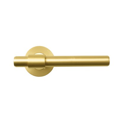 Momo Belgravia Plain Lever Handle Set Brushed Satin Brass