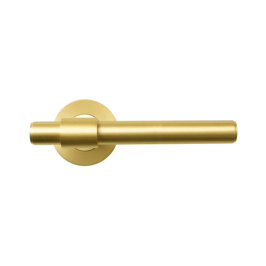 Momo Belgravia Plain Lever Handle Set Brushed Satin Brass
