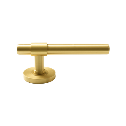 Momo Belgravia Plain Solid Brass Tubular Latch Privacy Lever Set In Brushed Satin Brass (2)