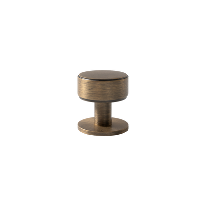 Momo Belgravia Plain Round Knob Solid Brass 35mm in Dark Brushed Brass