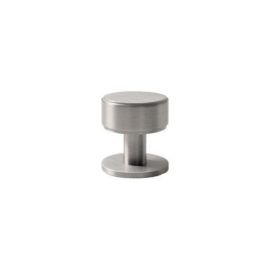 Momo Belgravia Plain Round Knob Solid Brass 35mm in Dull Brushed Nickel