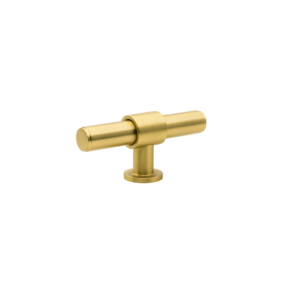 Momo Belgravia Plain T Knob  Solid Brass 82mm in Brushed Satin Brass