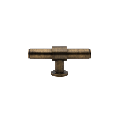 Momo Belgravia Plain T Knob  Solid Brass 82mm in Dark Brushed Brass (1)