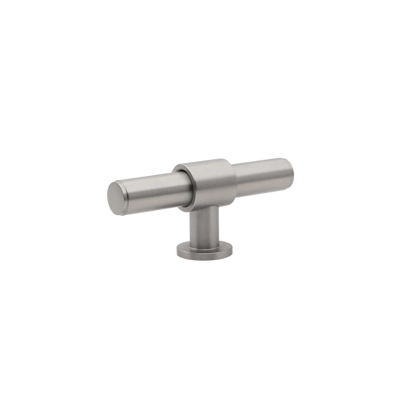 Momo Belgravia Plain T Knob  Solid Brass 82mm in Dull Brushed Nickel