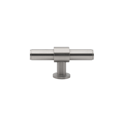 Momo Belgravia Plain T Knob  Solid Brass 82mm in Dull Brushed Nickel (1)