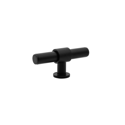 Momo Belgravia Plain T Knob  Solid Brass 82mm in Matt Black