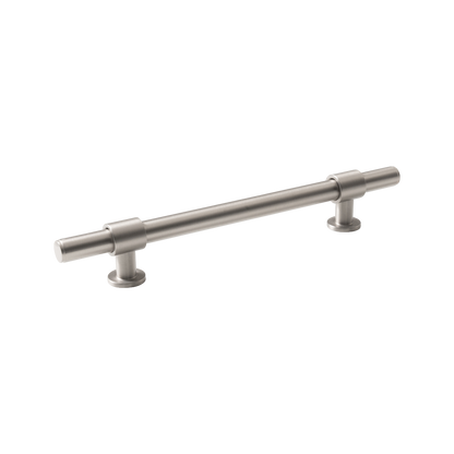 Momo Belgravia Plain Bar Pull Solid Brass 160mm in Dull Brushed Nickel
